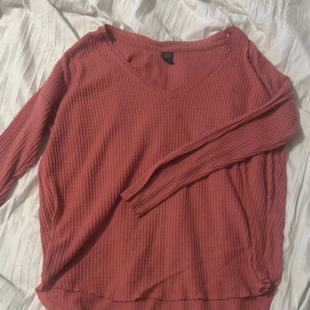 Wild Fable V-Neck Long Sleeve Top - Rust